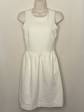 Madewell White Sleeveless Mini Fit-and-Flare Dress